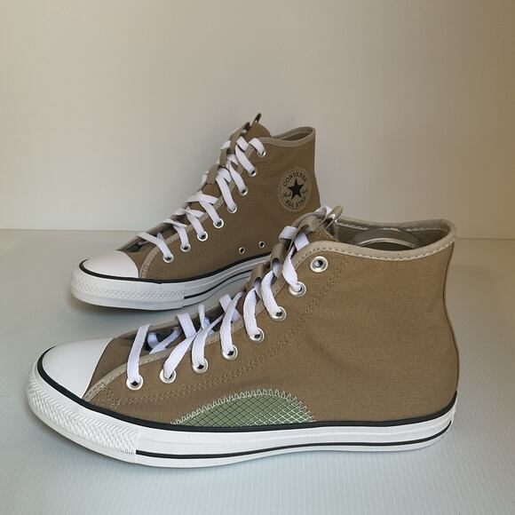 Converse Chuck Taylor All Star High Top Tan Green Canvas Men’s 9 Women’s 11 - Picture 3 of 9